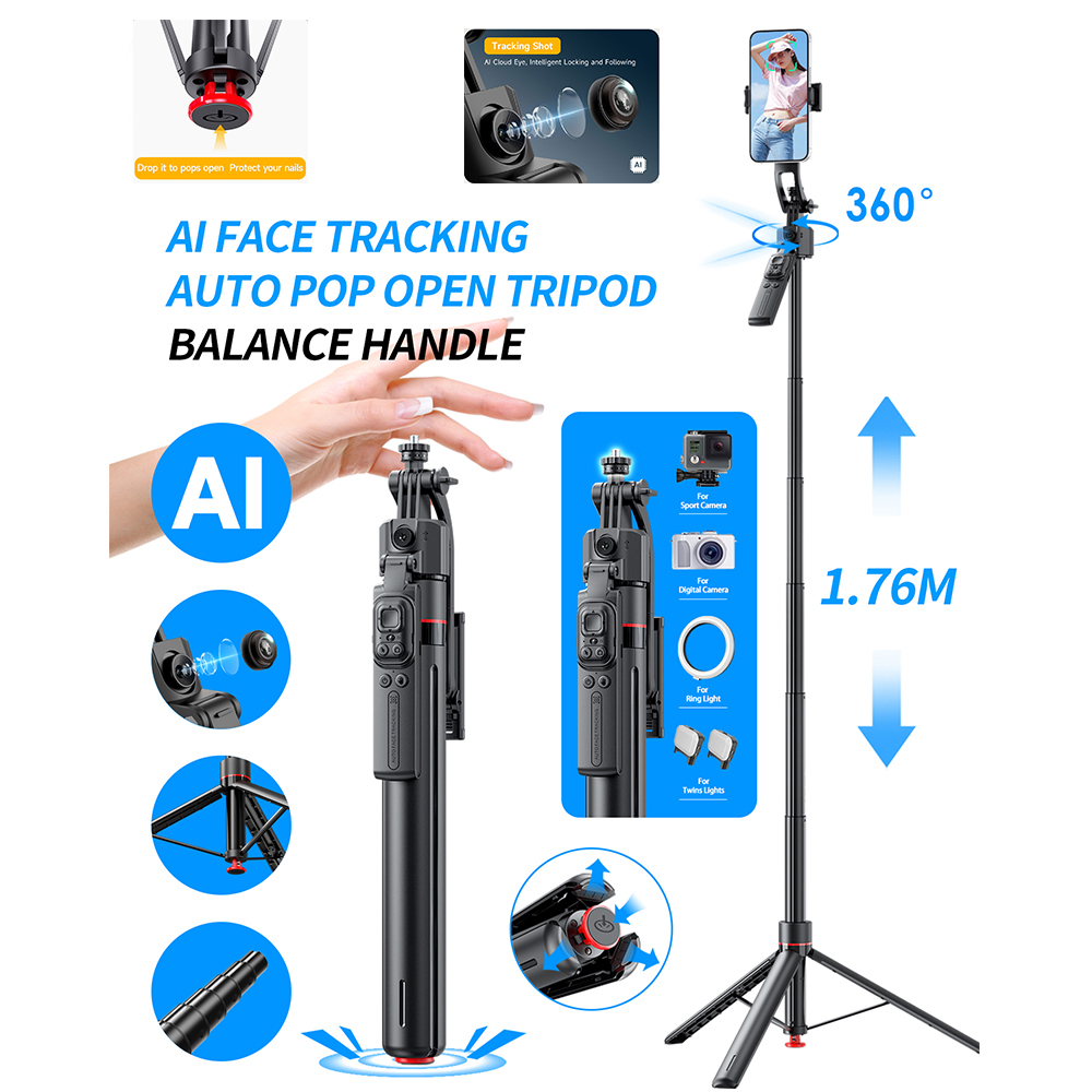 AI Gimbal Tripé Jumping Selfie - Photography Basics avaliação e preço